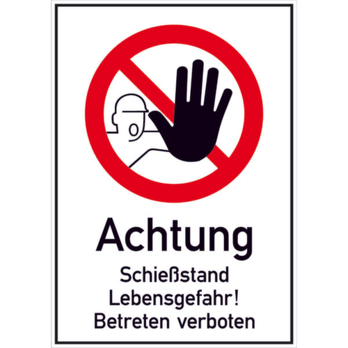 Hinweisschild SafetyMarking®, "Achtung - Schießstand"