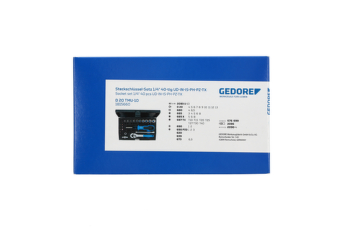 GEDORE D 20 TMU-10 Steckschlüssel-Satz 1/4" 39-teilig UD-IN-IS-PH-PZ-TX