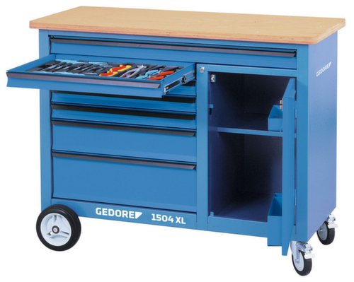 GEDORE 1504 XL Rollwerkbank 1,25 m breit mit 7 Schubladen
