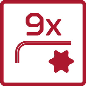 GEDORE R36401009 Winkelschraubendr.Satz TX T10-T50 9tlg mit