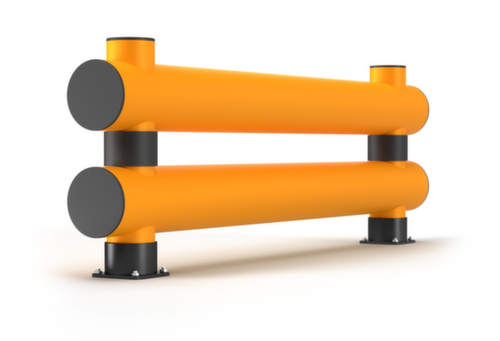 a.m.p.e.r.e. Rammschutz-Barriere Rack Mammut®, Doppelplanke, Länge 10000 mm