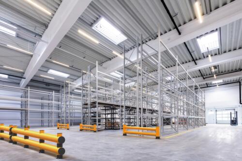 a.m.p.e.r.e. Rammschutz-Barriere Rack Mammut®, Doppelplanke, Länge 10000 mm