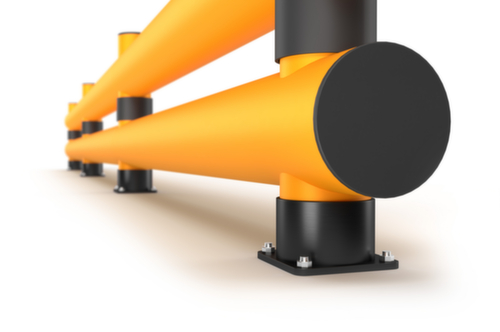 a.m.p.e.r.e. Rammschutz-Barriere Rack Mammut®, Doppelplanke, Länge 6000 mm