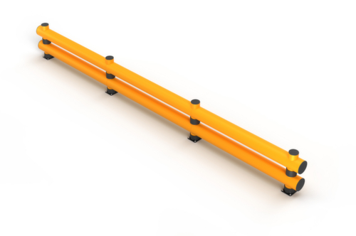 a.m.p.e.r.e. Rammschutz-Barriere Rack Mammut®, Doppelplanke, Länge 6000 mm