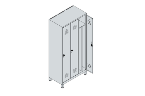 C+P Spind Classic Plus für Schwarz-Weiß-Trennung, Abteilbreite 300 mm