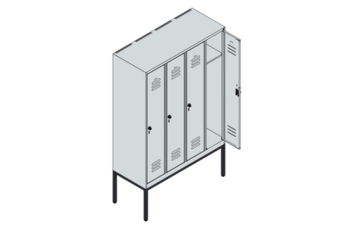 C+P Spind Classic Plus mit 4 Abteilen, Abteilbreite 300 mm