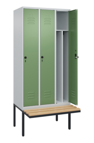 C+P Sitzbank-Spind Classic Plus für Schwarz-Weiß-Trennung, Abteilbreite 300 mm