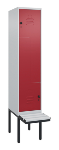 C+P Z-Spind Classic Plus mit untergebauter Sitzbank, Abteilbreite 400 mm