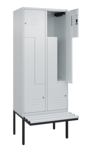 C+P Z-Spind Classic Plus mit untergebauter Sitzbank, Abteilbreite 400 mm