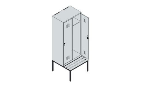 C+P Spind Classic Plus mit Sitzbank, Abteilbreite 400 mm