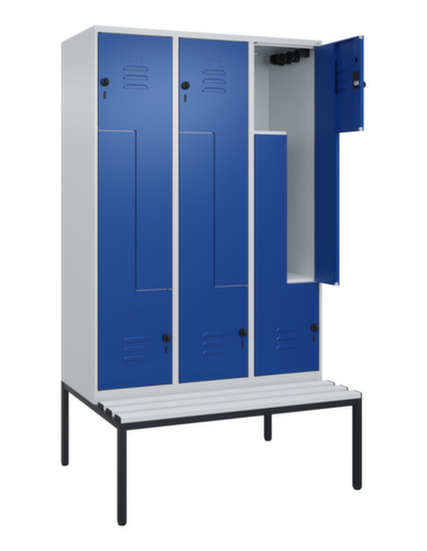 C+P Z-Spind Classic Plus mit untergebauter Sitzbank, Abteilbreite 400 mm