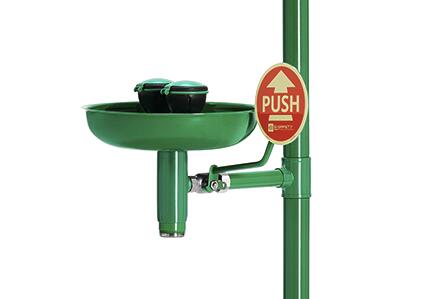 Körper- und Augendusche mit 2 fixen Brauseköpfen und Becken