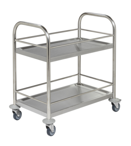 Kongamek Mini-Edelstahlwagen, Traglast 80 kg, 2 Etagen