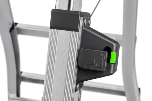 Hailo Teleskop-Stufen-Doppelleiter TopLine D100, 2 x 4 / 2 x 5 / 2 x 6 rutschsicher profilierte Sprossen und Stufen