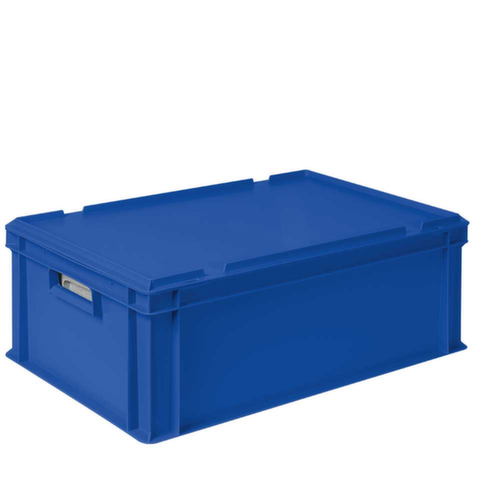 Euronorm-Stapelbehälter mit Isolierbox, blau, Inhalt 44,5 l, Auflagedeckel für Isolierbox