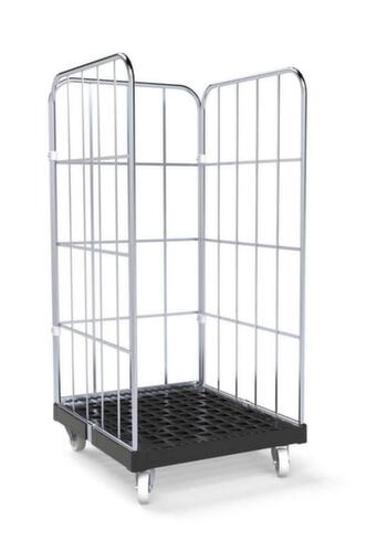 Rollbehälter BASICline mit 3 Wänden, Traglast 500 kg, Länge x Breite 845 x 724 mm