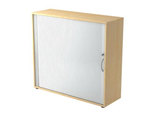 Querrollladenschrank, 3 Ordnerhöhen, Ahorn/silber