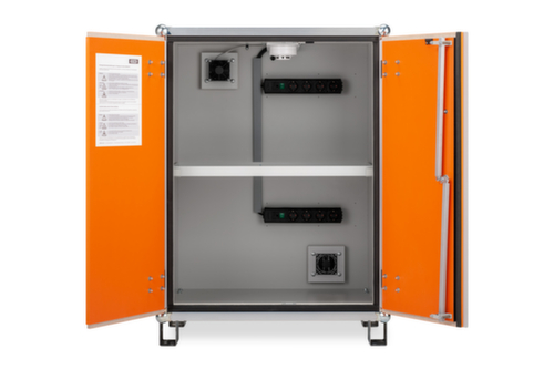 Explosionsgeschützter Lithium-Ionen-Ladeschrank PREMIUM 8/10 unterfahrbar, Höhe x Breite x Tiefe 1110 x 800 x 660 mm