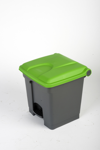 Tretabfallbehälter, 30 l, grau, Deckel grün