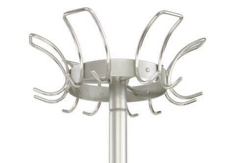 UDOBÄR Garderobenständer mit Schirmhalter, mit 12 Haken, silber