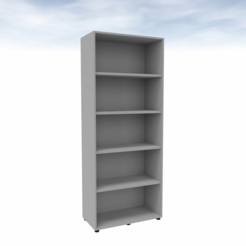 Quadrifoglio Büroregal T45, Breite 860 mm, 5 OH, alusilber