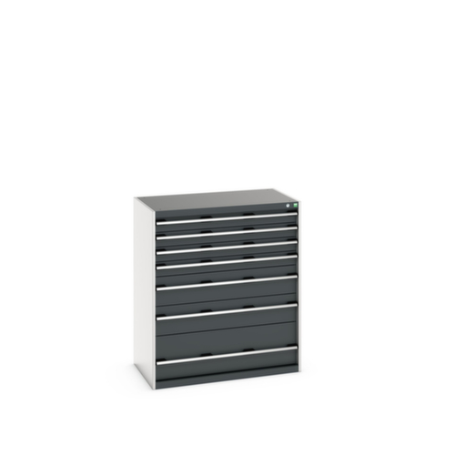 bott Schubladenschrank cubio Grundfläche 1050x650 mm, 7 Schublade(n), RAL7035 Lichtgrau/RAL7016 Anthrazitgrau