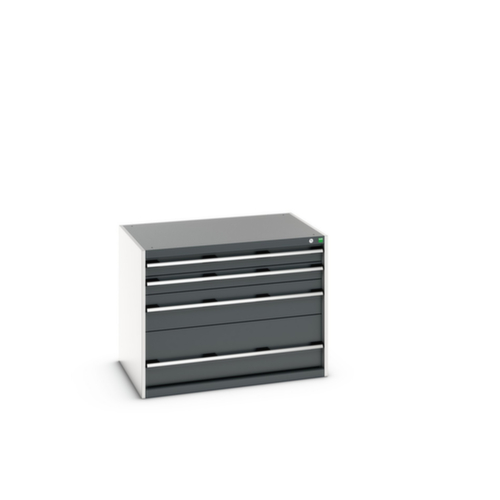 bott Schubladenschrank cubio Grundfläche 1050x750 mm, 4 Schublade(n), RAL7035 Lichtgrau/RAL7016 Anthrazitgrau
