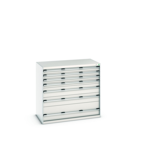 bott Schubladenschrank cubio Grundfläche 1300x750 mm, 7 Schublade(n), RAL7035 Lichtgrau/RAL7035 Lichtgrau