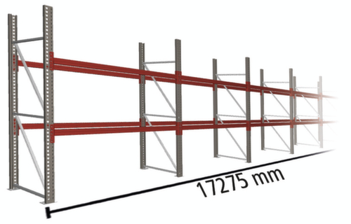 META Palettenregal MULTIPAL für 54 Paletten, 17275 mm breit, 2 Lagerebenen