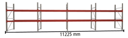 META Palettenregal MULTIPAL für 36 Paletten, 11225 mm breit, 3 Lagerebenen