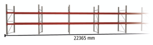 META Palettenregal MULTIPAL für 72 Paletten, 22365 mm breit, 2 Lagerebenen