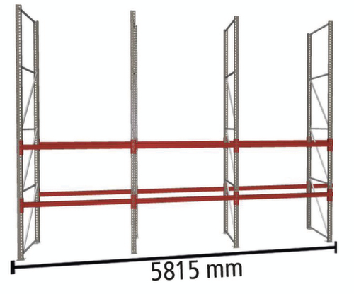 META Palettenregal MULTIPAL für 18 Paletten, 5815 mm breit, 3 Lagerebenen