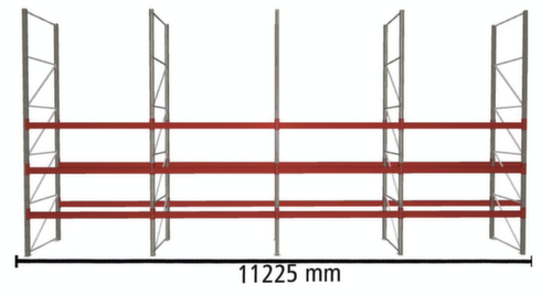 META Palettenregal MULTIPAL für 48 Paletten, 11225 mm breit, 4 Lagerebenen