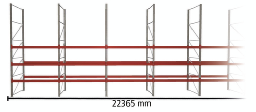 META Palettenregal MULTIPAL für 96 Paletten, 22365 mm breit, 4 Lagerebenen