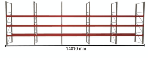 META Palettenregal MULTIPAL für 40 Paletten, 14010 mm breit, 4 Lagerebenen