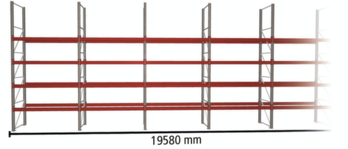 META Palettenregal MULTIPAL für 70 Paletten, 19580 mm breit, 5 Lagerebenen