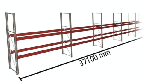 META Palettenregal MULTIPAL für 120 Paletten, 37100 mm breit, 3 Lagerebenen