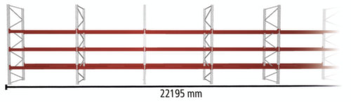 META Palettenregal MULTIPAL für 96 Paletten, 22195 mm breit, 4 Lagerebenen