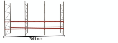 META Palettenregal MULTIPAL für 18 Paletten, 7015 mm breit, 3 Lagerebenen