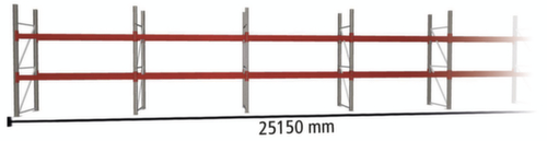 META Palettenregal MULTIPAL für 54 Paletten, 25150 mm breit, 3 Lagerebenen