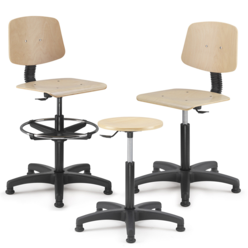 Arbeitshocker mit Holzsitzfläche