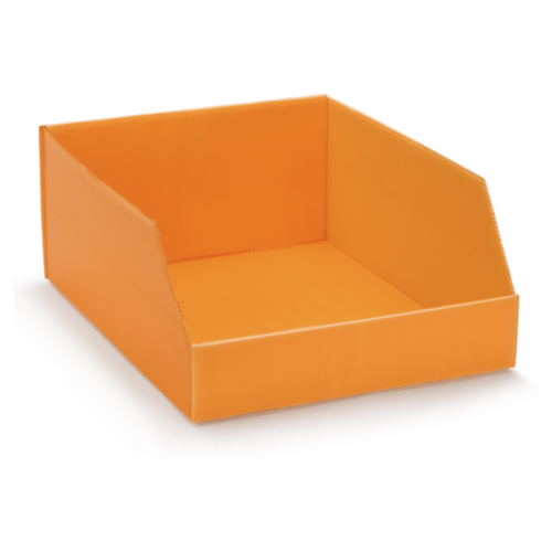 Faltbarer Sichtlagerkasten, orange, Tiefe 278 mm, Polypropylen