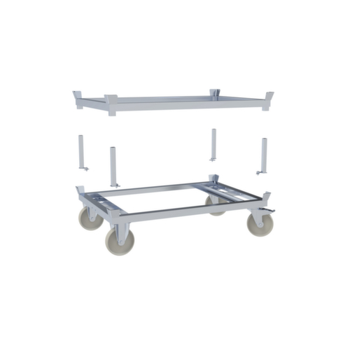 Paletten-Fahrgestell, Traglast 1200 kg, Ladeflächenlänge 1200 mm