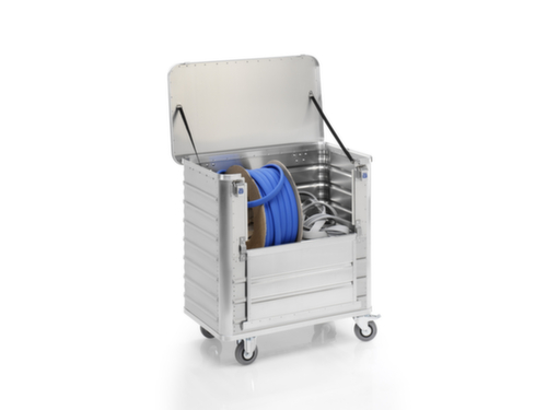 Gmöhling Alu-Kastenwagen mit klappbarer Wand, Inhalt 355 l