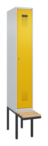 C+P Schwarz-Weiß-Spind Evolo PLUS mit Sitzbank, Abteilbreite 300 mm