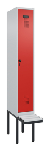 C+P Schwarz-Weiß-Spind Evolo PLUS mit Sitzbank, Abteilbreite 300 mm