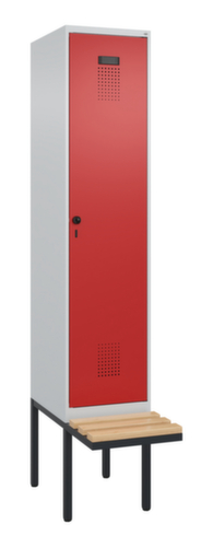 C+P Schwarz-Weiß-Spind Evolo PLUS mit Sitzbank, Abteilbreite 400 mm