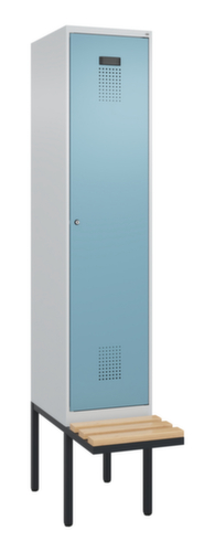 C+P Schwarz-Weiß-Spind Evolo PLUS mit Sitzbank, Abteilbreite 400 mm