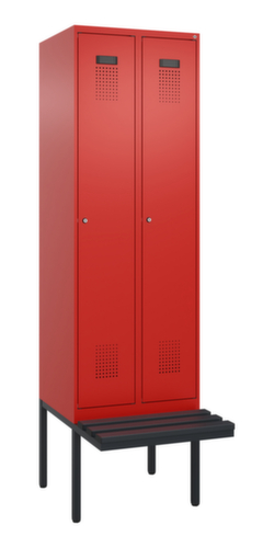 C+P Schwarz-Weiß-Spind Evolo PLUS mit Sitzbank, Abteilbreite 300 mm