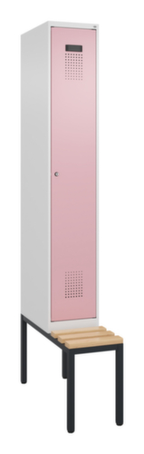 C+P Schwarz-Weiß-Spind Evolo PLUS mit Sitzbank, Abteilbreite 300 mm